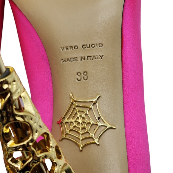 Charlotte Olympia Objets D'Art Gold Sculptured Heel Pumps | Pink | NEW $650 - Picture 7 of 7